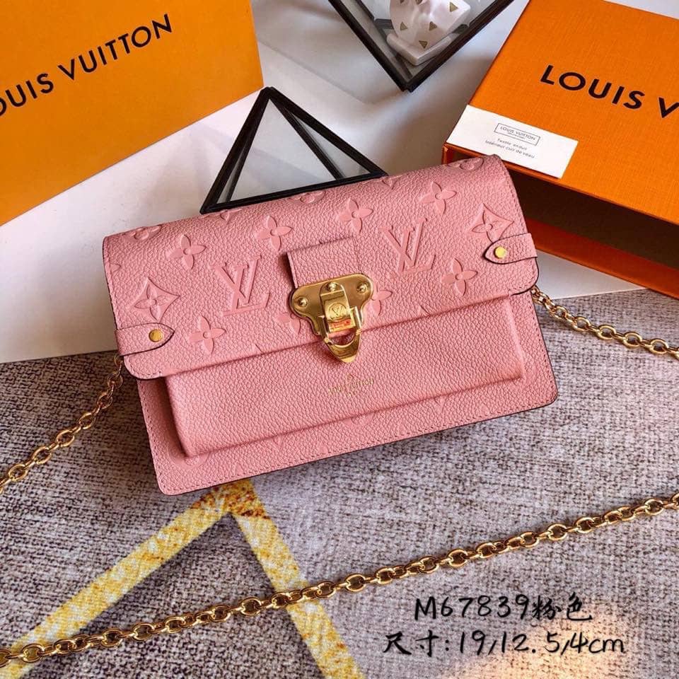 Louis Vuitton Monogram Empreinte Vavin Chain Long Wallet Replica Pink M67839 - DEEPREPS