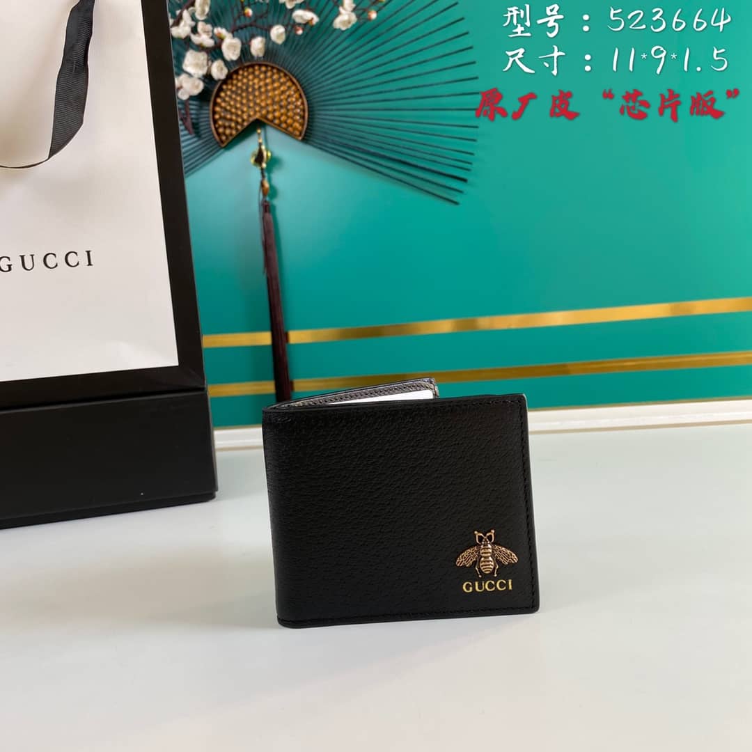 Gucci Animalier Leather Wallet Replica 523664 - DEEPREPS