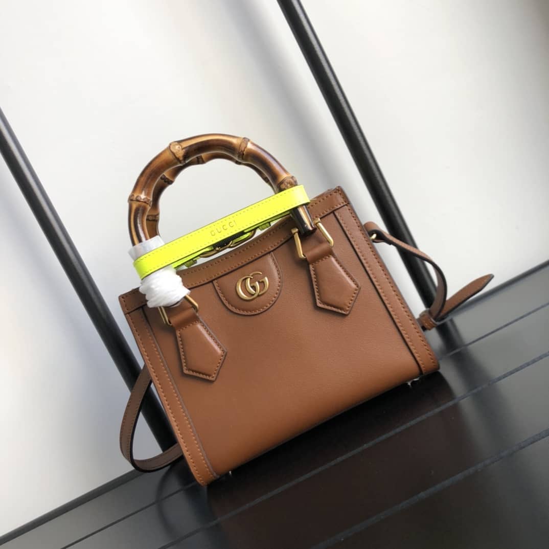 Gucci Diana Mini Bamboo Tote Bag Replica Brown 655661 - DEEPREPS