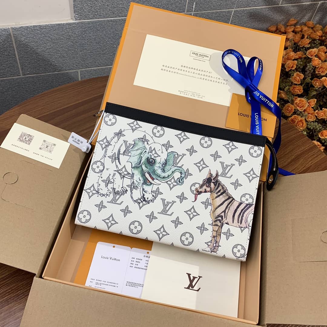 Louis Vuitton Monogram Savane Canvas Replica Pochette Voyage M66929 - DEEPREPS