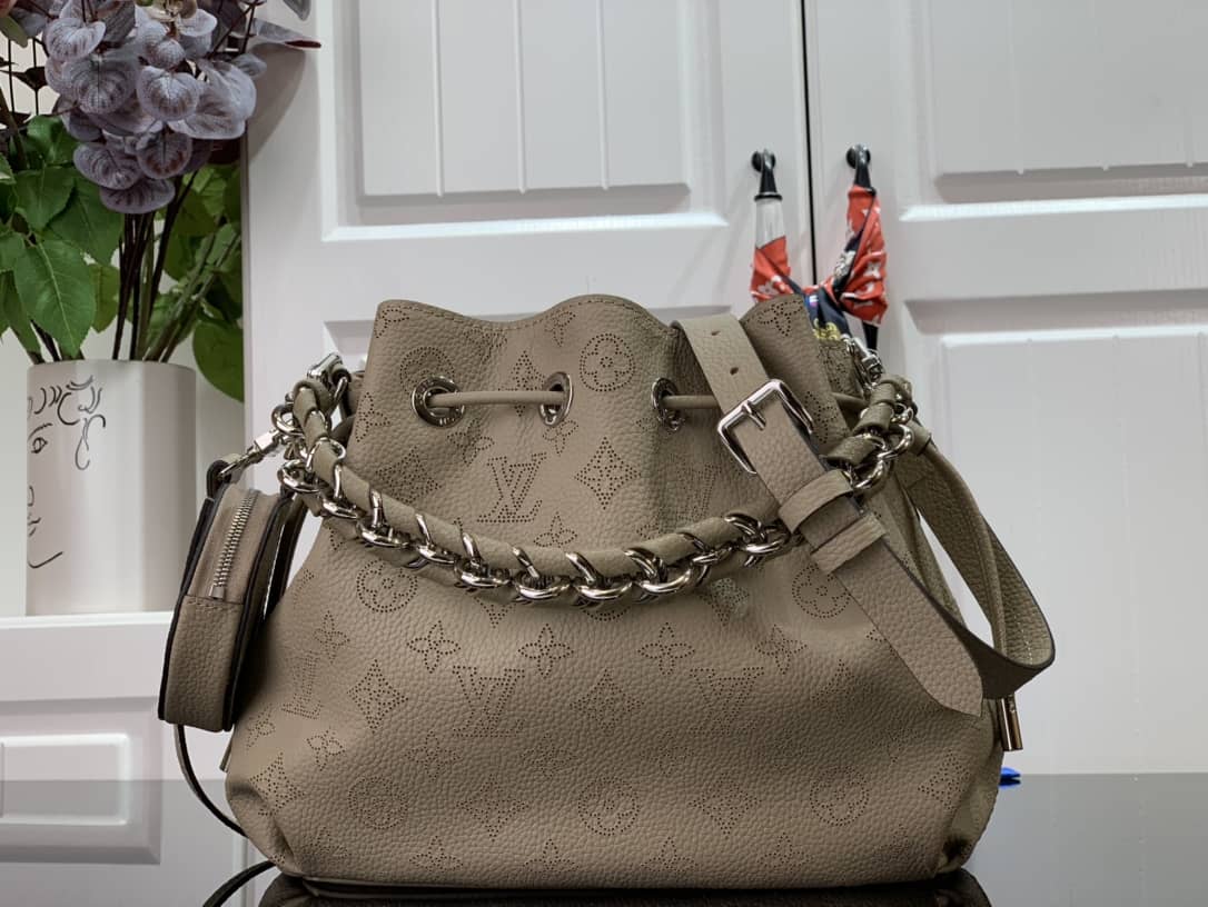 Louis Vuitton Bella Mahina Magnolia Leather Replica Bag M57068 Gray - DEEPREPS
