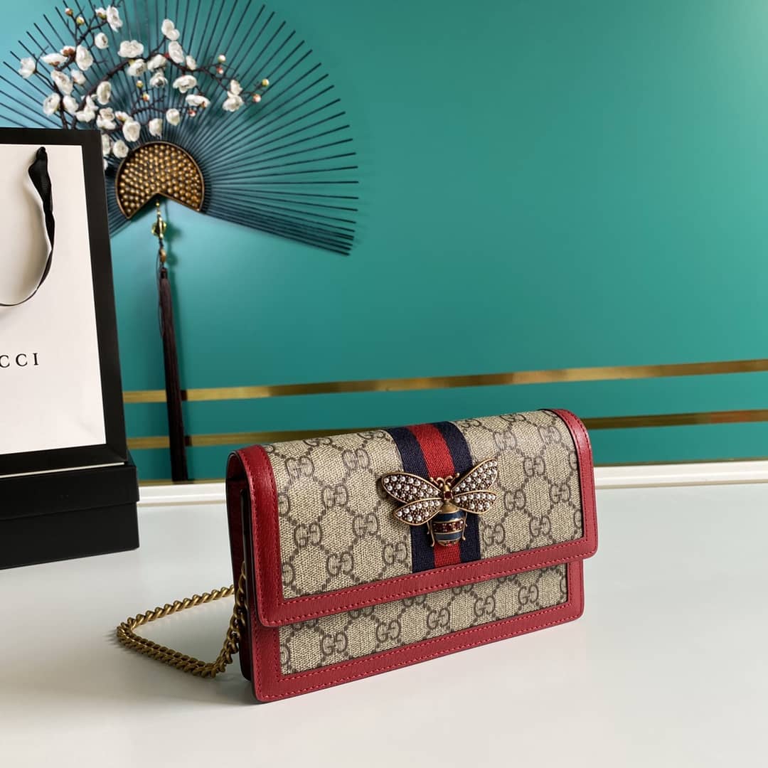 Gucci Queen Margaret GG Shoulder Bag Mini Chain Wallet Replica 476079 - DEEPREPS