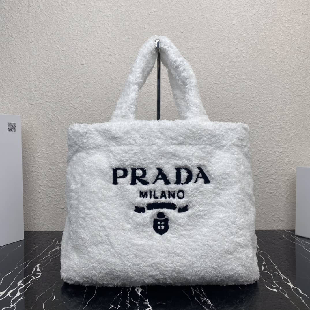 Prada Shearling Tote Shoulder Bag - DEEPREPS
