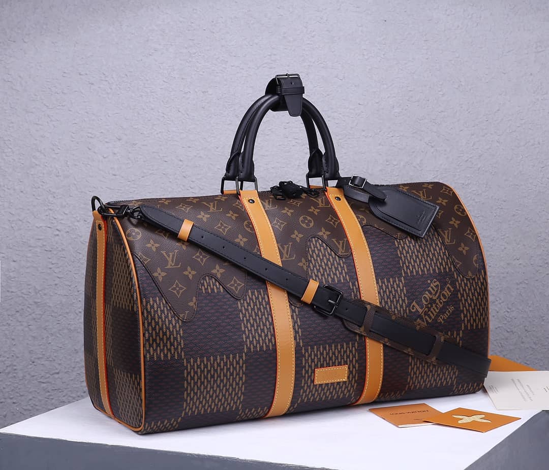 LV Duffle Bag Replica Keepall Bandouliere Nigo Giant Damier N40360 - DEEPREPS