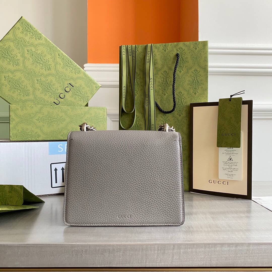 Gucci Dionysus Dupe GG Supreme Dionysus 2way Mini Chain Shoulder Bag Replica Gray 421970 - DEEPREPS