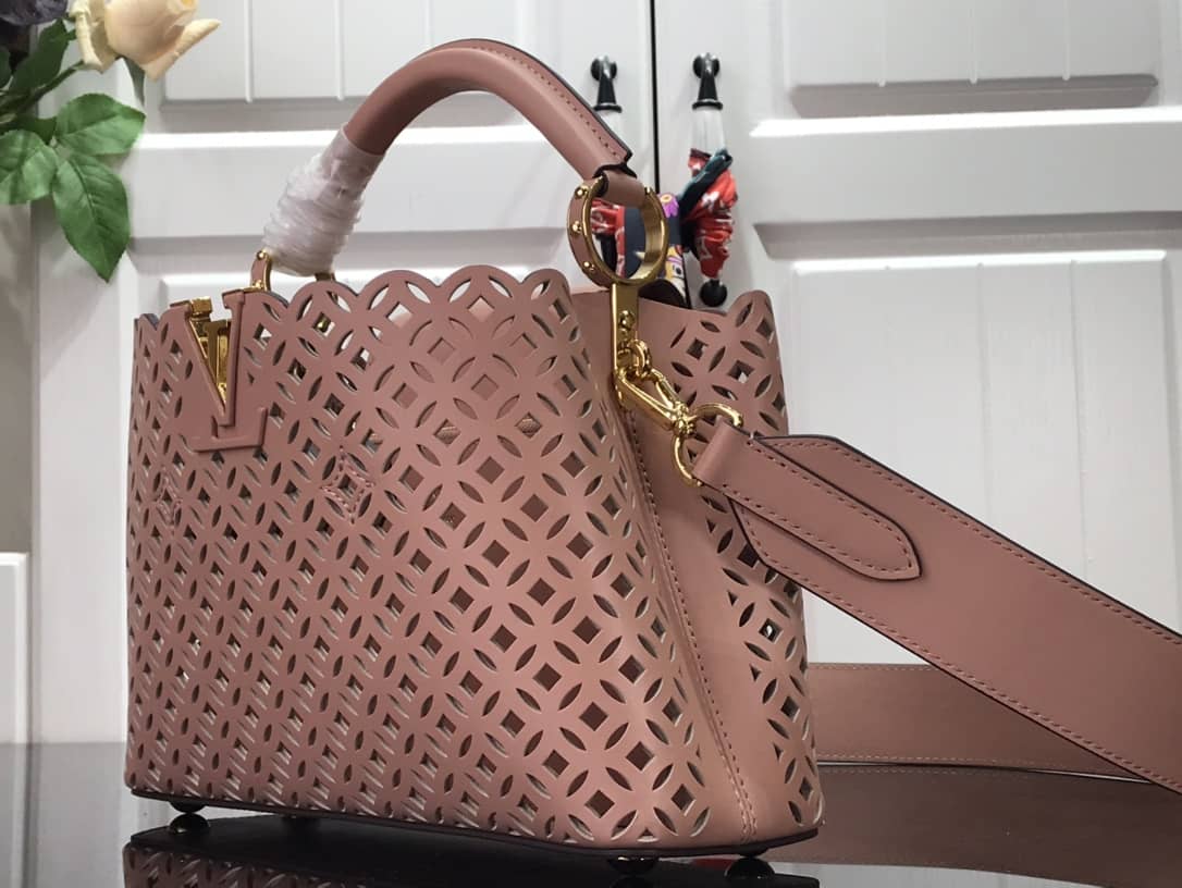 Louis Vuitton Capucines BB Cutout Leather Bag Replica Pink M57228 - DEEPREPS