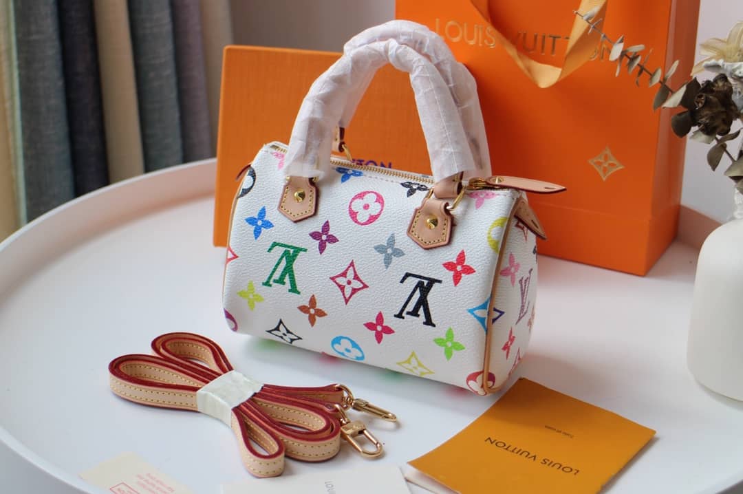 LV Duffle Bag Replica Monogram Multi Mini Speedy  White M92645 - DEEPREPS