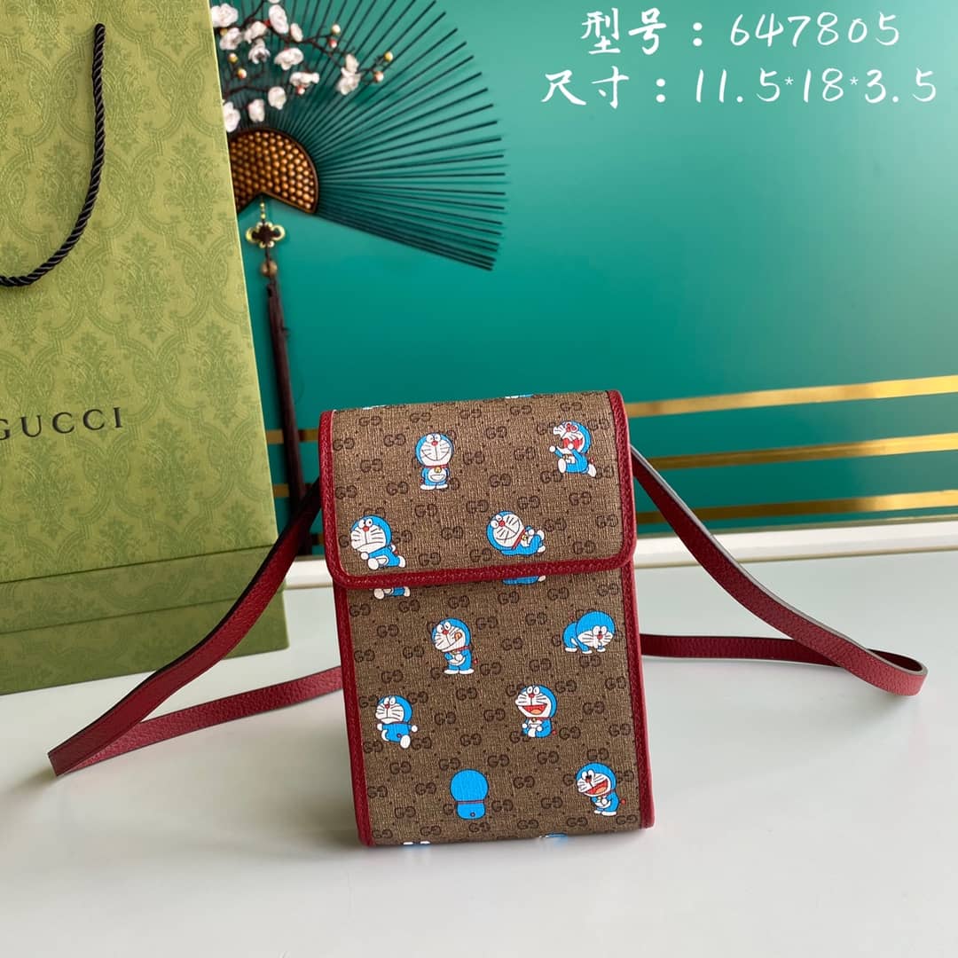 Gucci X Doraemon Mini Canvas Phone Bag Replica 647805 - DEEPREPS
