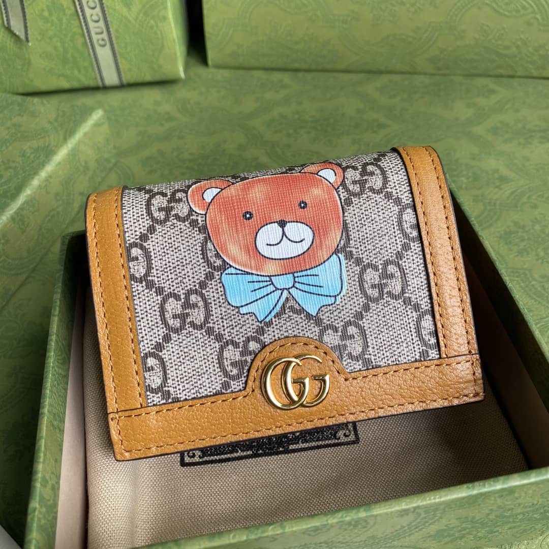 Gucci Doraemon GG Supreme Mini Wallet Replica 654541 - DEEPREPS