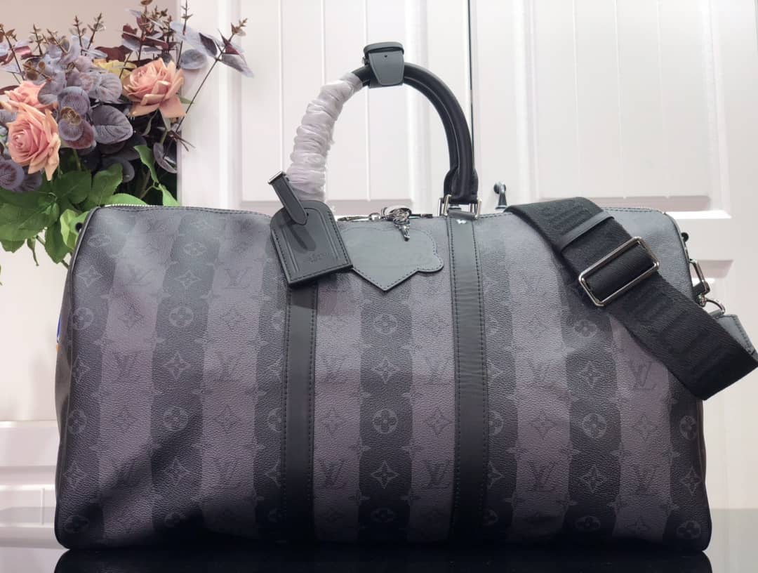 Louis Vuitton Keepall Bandouliere x Nigo Monogram Replica Stripes Gray M40567 - DEEPREPS