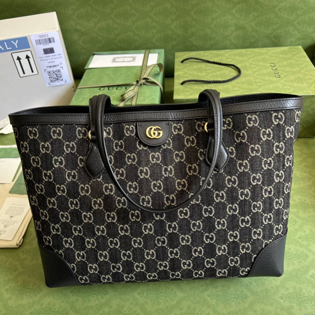 Gucci Ophidia Medium Tote With Web Black 631685 Replica - DEEPREPS