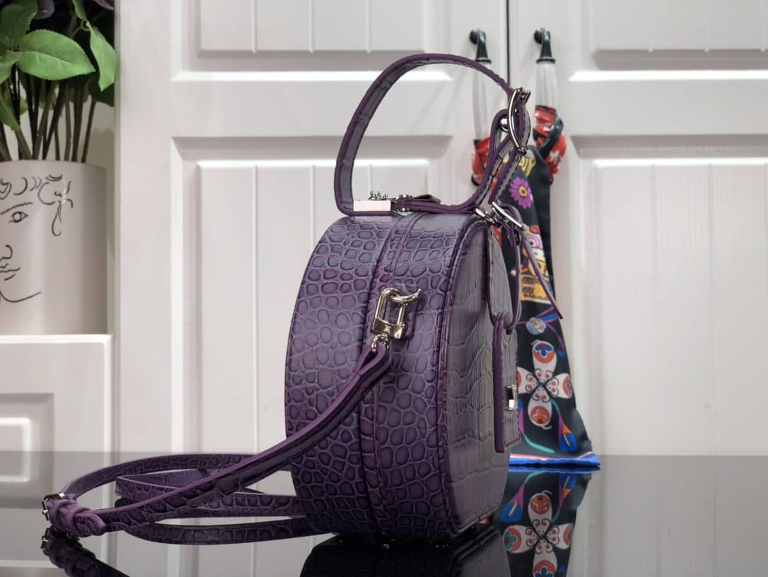 Louis Vuitton Petite Boite Chapeau Crocodilien Brillant Replica Bag Purple N93597 - DEEPREPS