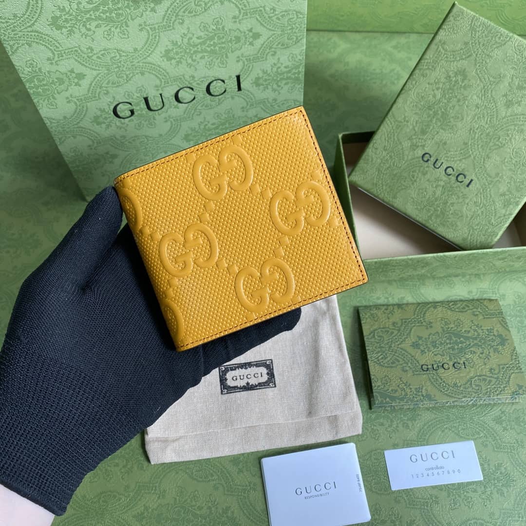 Gucci GG Monogram Leather Folding Wallet Replica 625562 - DEEPREPS