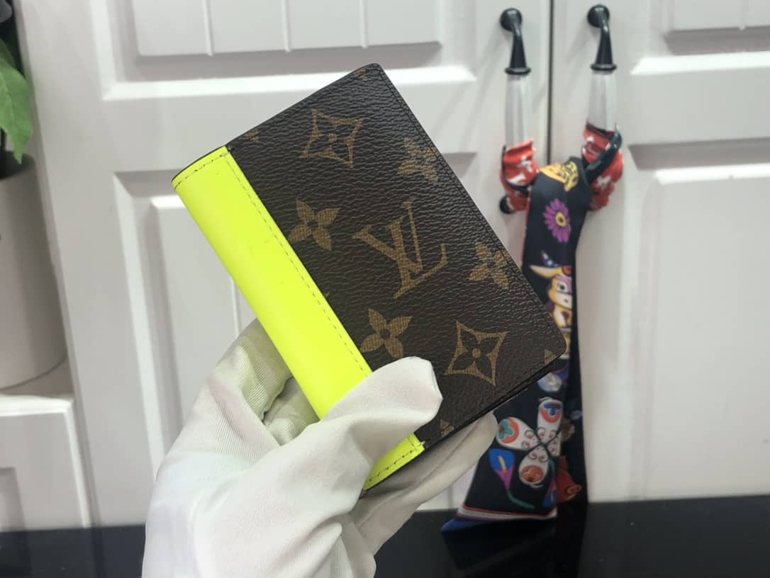 Louis Vuitton Pocket Organizer Monogram Neon Card Holder Replica Yellow M80779 - DEEPREPS