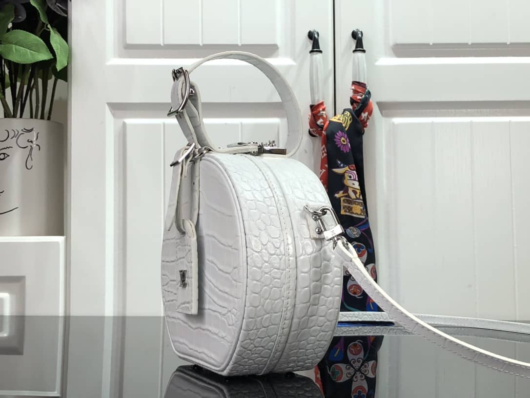Louis Vuitton Petite Boite Chapeau Crocodilien Brillant Replica Bag White N93597 - DEEPREPS