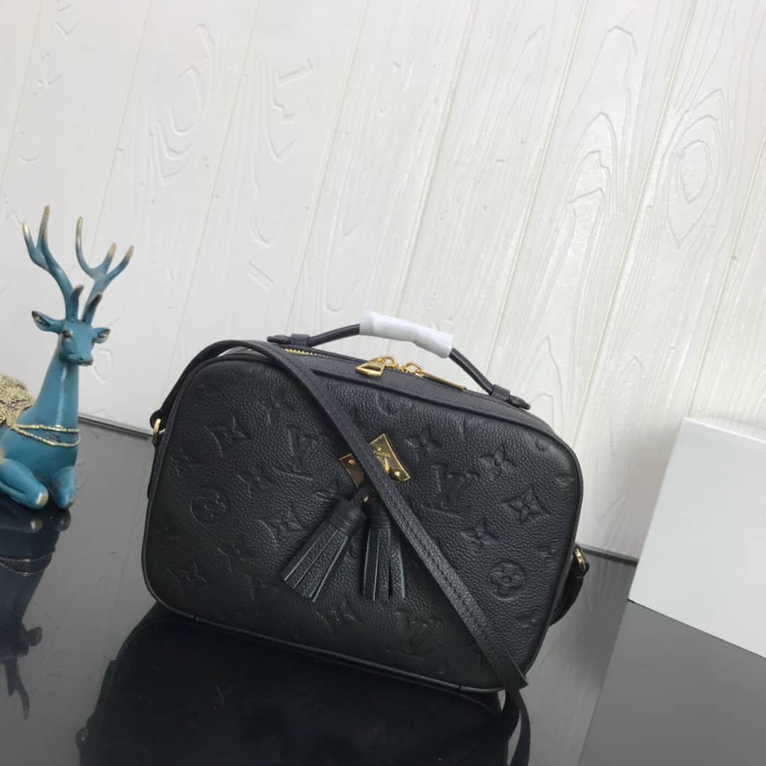 Louis Vuitton Saintonge Monogram Empreinte Replica Bag Black M44593 - DEEPREPS