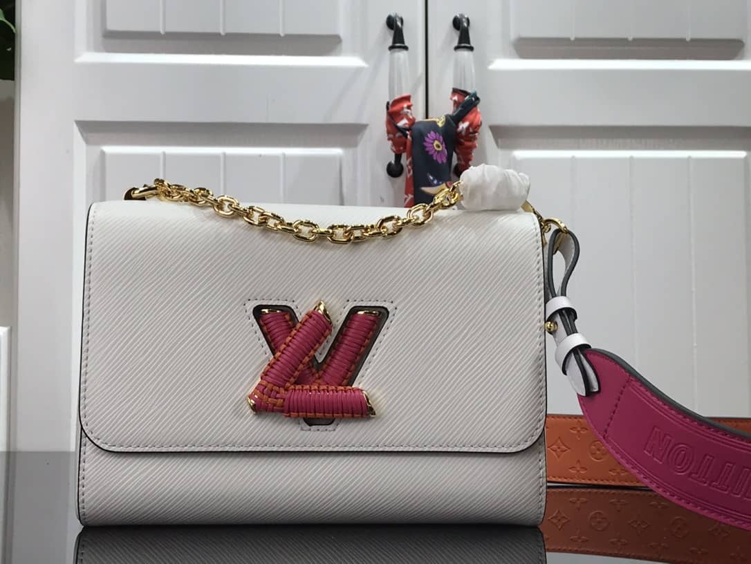 Louis Vuitton Epi leather Twist MM Replica Handbag White M57667 - DEEPREPS