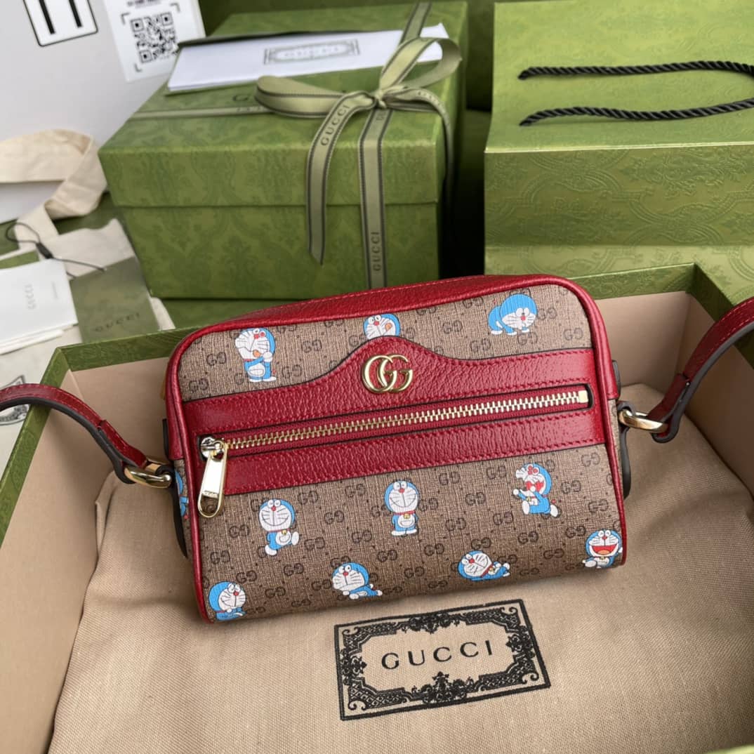 Gucci Doraemon GG Supreme Mini Shoulder Bag Replica 647784 - DEEPREPS