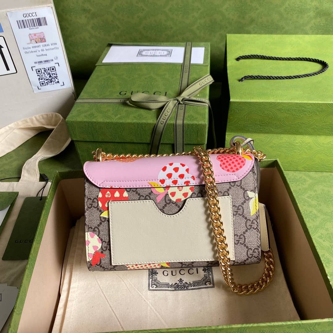 Gucci Padlock Small GG Chain Shoulder Bag Replica Pink 409487 - DEEPREPS