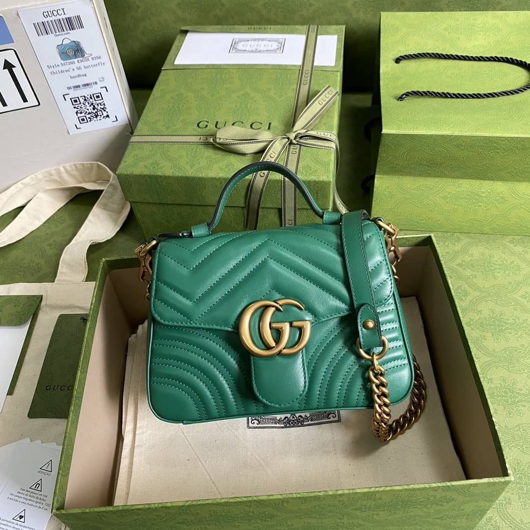Gucci GG Marmont Mini Leather Top Handle Crossbody Bag 547260 Replica - DEEPREPS