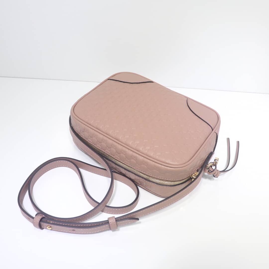 Gucci Bree Guccissima GG Leather Canvas Camera Bag Replica Apricot 449413 - DEEPREPS