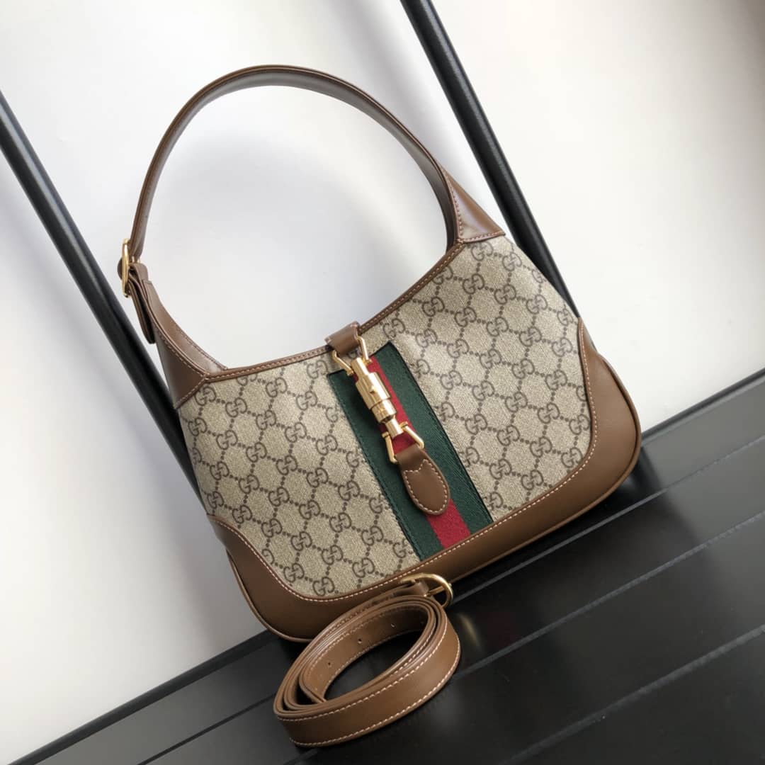 Gucci GG Jackie 1961 Mini Shoulder Bag Replica Brown 637092 - DEEPREPS