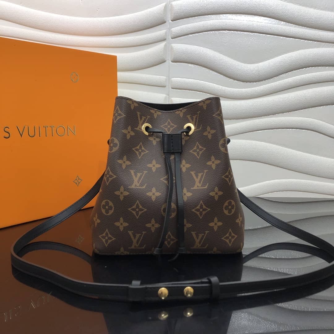 Louis Vuitton Noe Monogram Canvas Replica Bucket Bag Black - DEEPREPS