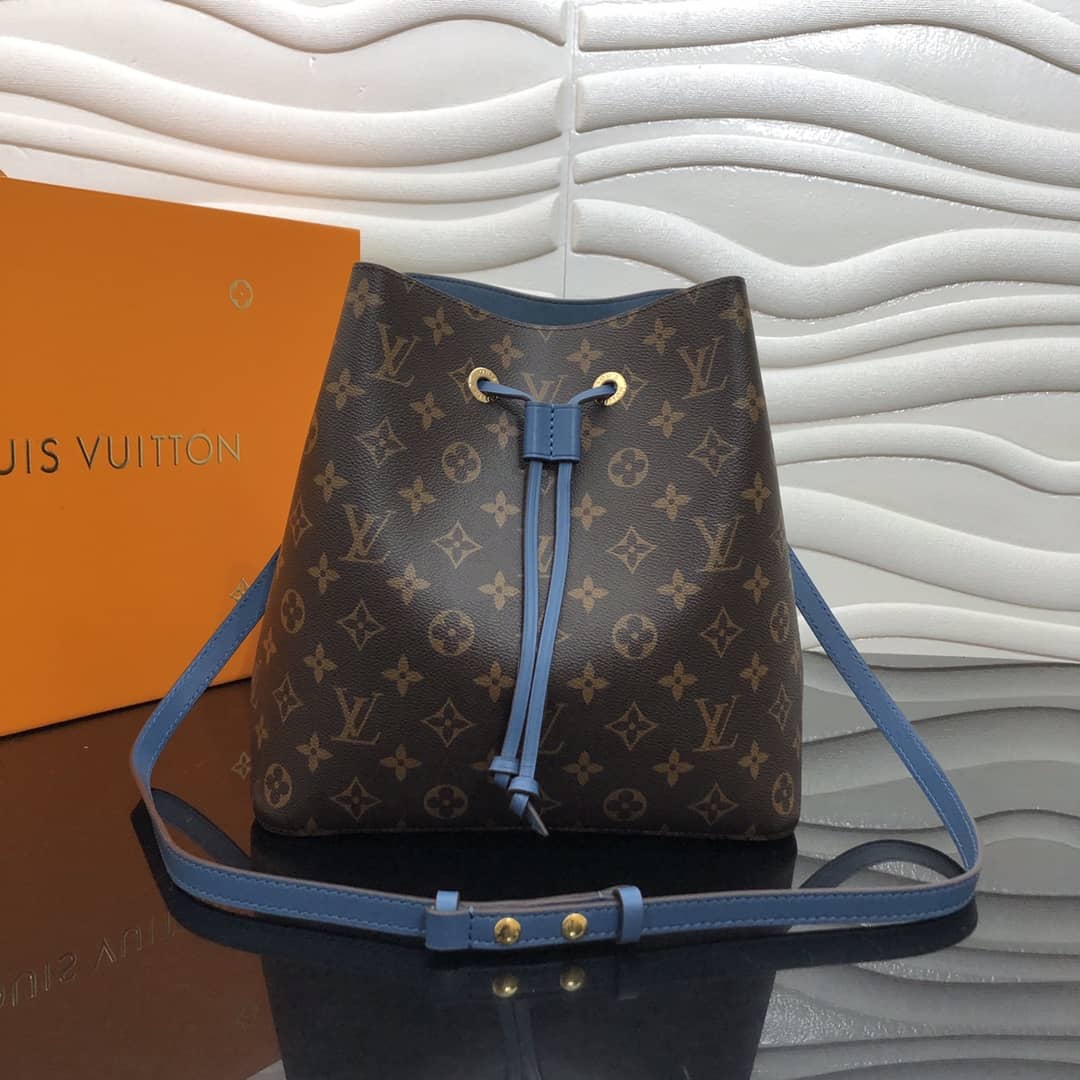Louis Vuitton Neonoe Replica Bucket Bag Brown Blue M44020 - DEEPREPS