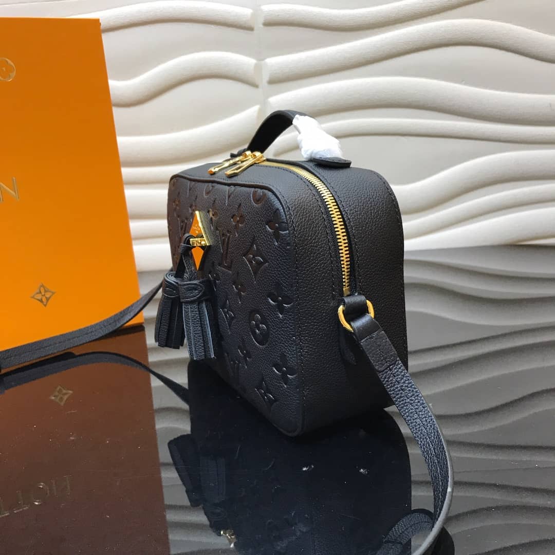 Louis Vuitton Monogram Empreinte Saintonge Replica Bag Black M44606 - DEEPREPS