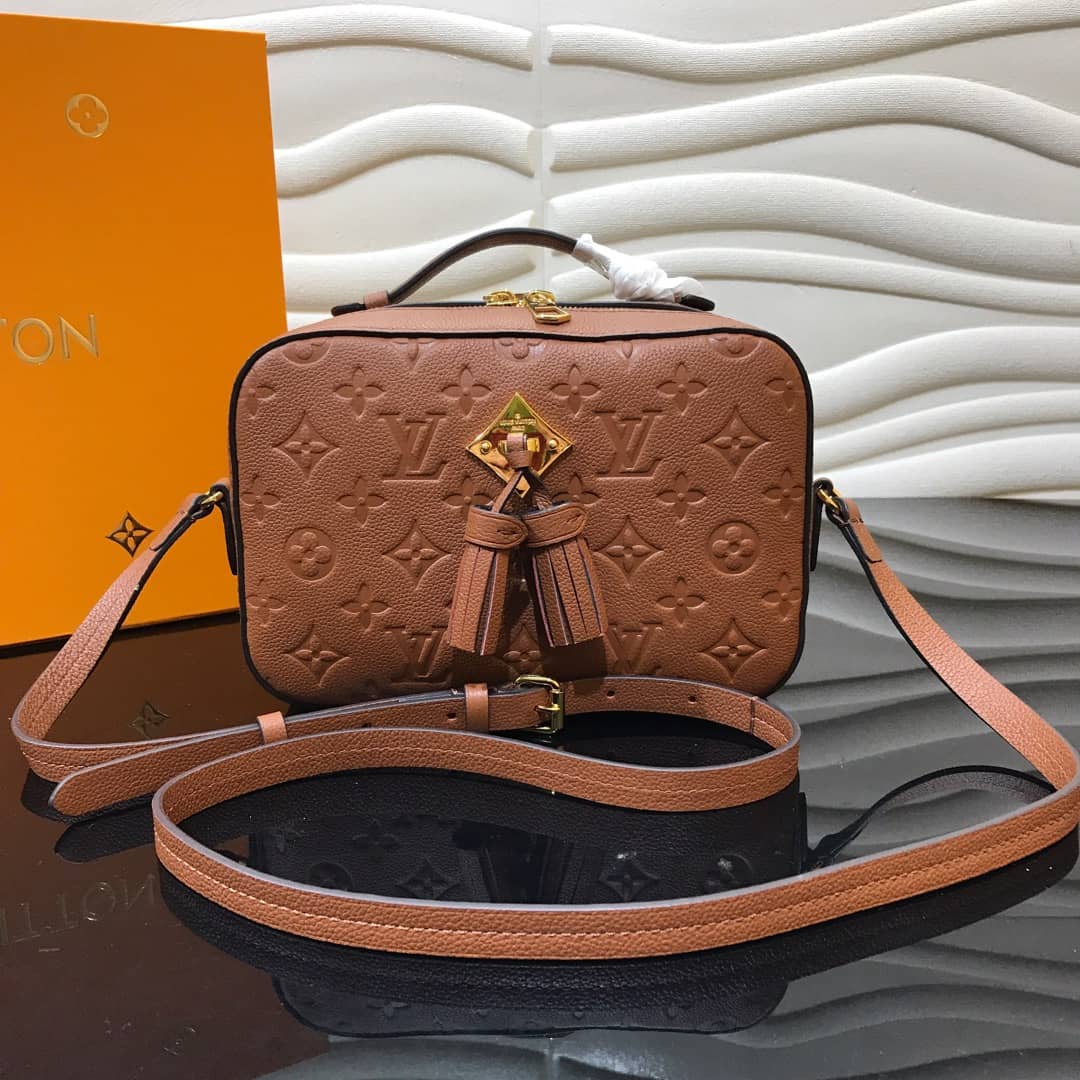 Louis Vuitton Monogram Empreinte Saintonge Replica Bag Brown M44606 - DEEPREPS