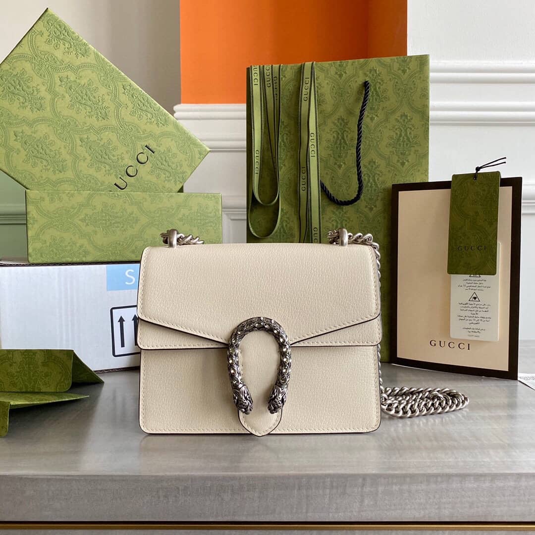 Gucci Dionysus Dupe GG Supreme  2way Mini Chain Shoulder Bag  White 421970 - DEEPREPS