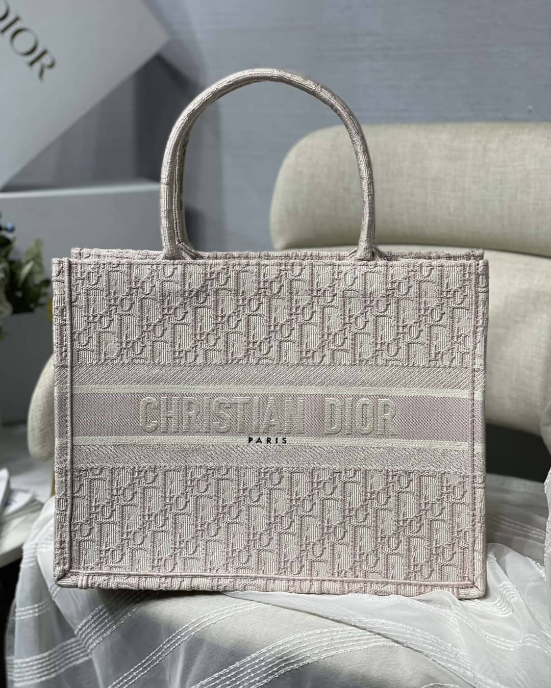 Christian Dior Tote Bag Dupe CD Book Embroidery - DEEPREPS