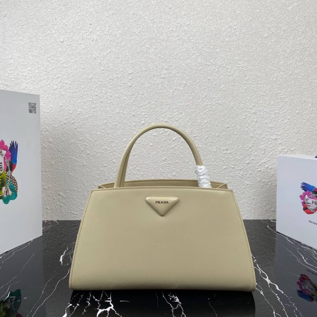 Prada Small Brushed Leather Replica Tote - DEEPREPS