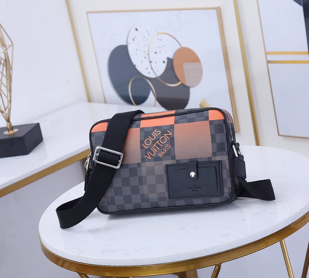 Louis Vuitton Alpha Damier Graphite Giant Messenger Bag Replica Orange N40408 - DEEPREPS