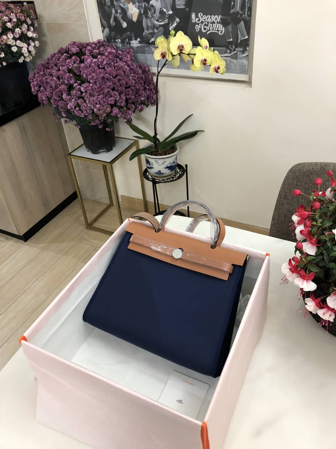 Hermes Bag Replica 31 Canvas Leather HerBag - DEEPREPS