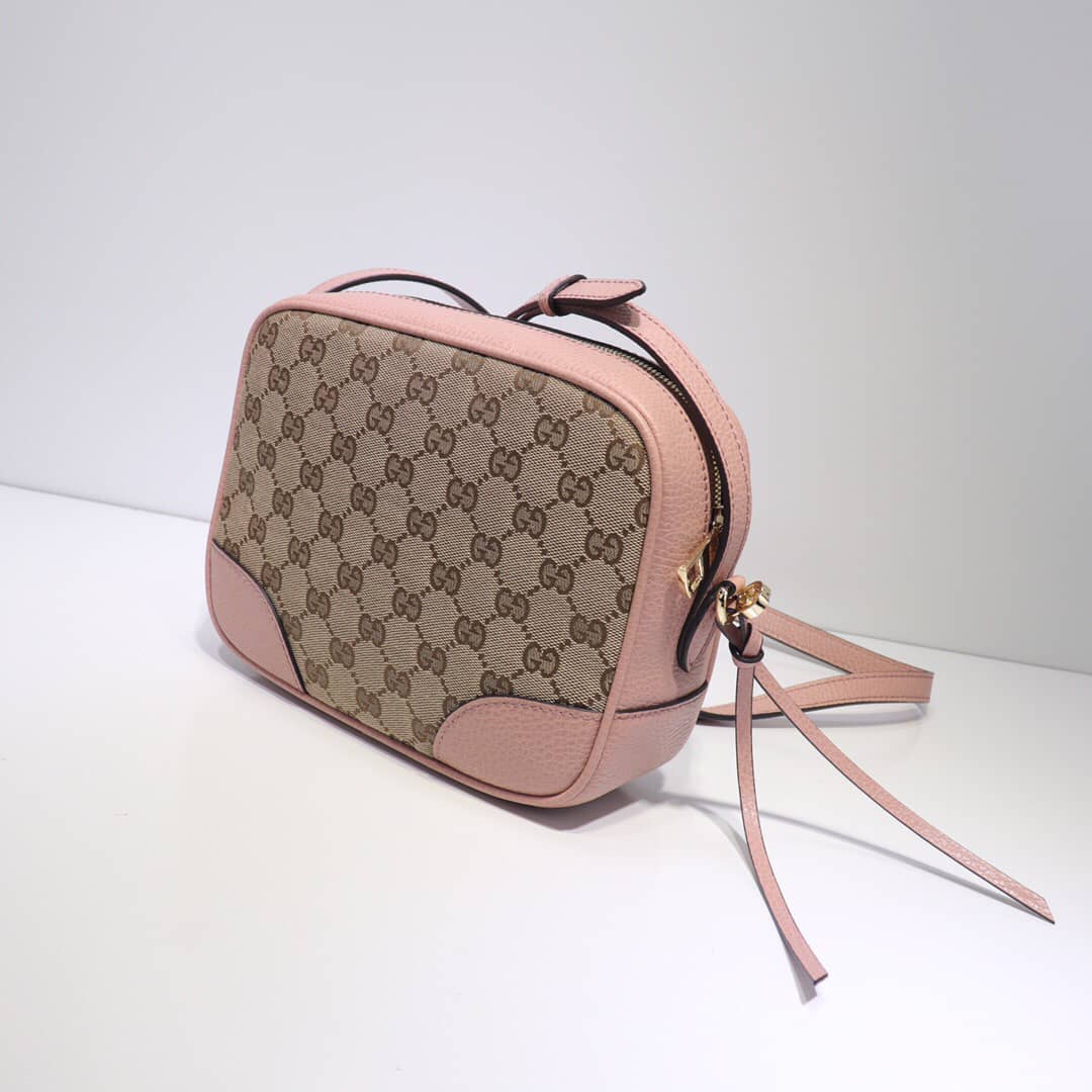 Gucci GG Canvas Messenger Bag Replica Pink 449172 - DEEPREPS
