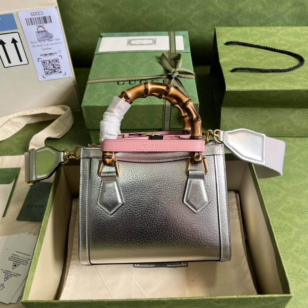 Gucci Diana Mini Tote Silver 702732 Replica Bag - DEEPREPS