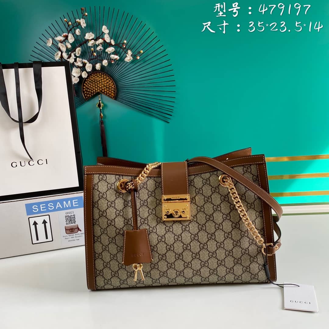 Gucci Padlock GG Supreme Canvas Shoulder Bag Replica 479197 - DEEPREPS