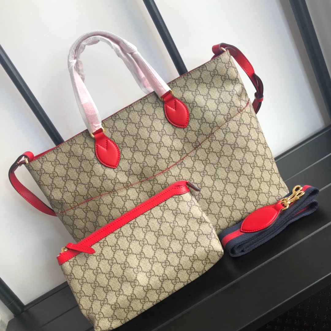 Gucci Soft GG Supreme Baby Changing Bag Replica Red 457356 - DEEPREPS