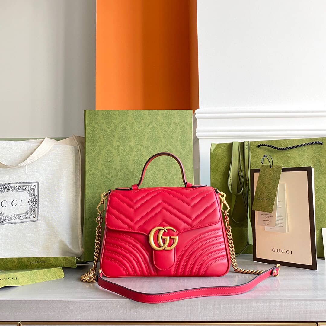 Gucci Marmont Dupe Mini GG Marmont Replica Bag Red 498100 - DEEPREPS