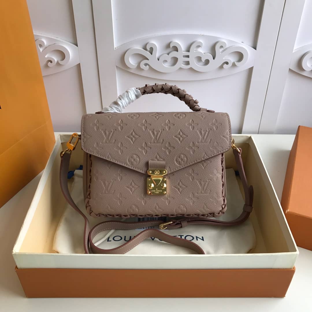 Louis Vuitton Pochette Metis Braided Monogram Empreinte Replica Apricot M43942 - DEEPREPS