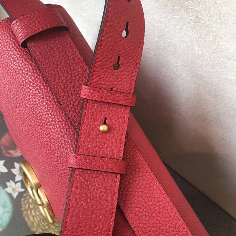 Gucci GG Marmont Leather Shoulder Bag Replica Red 401173 - DEEPREPS