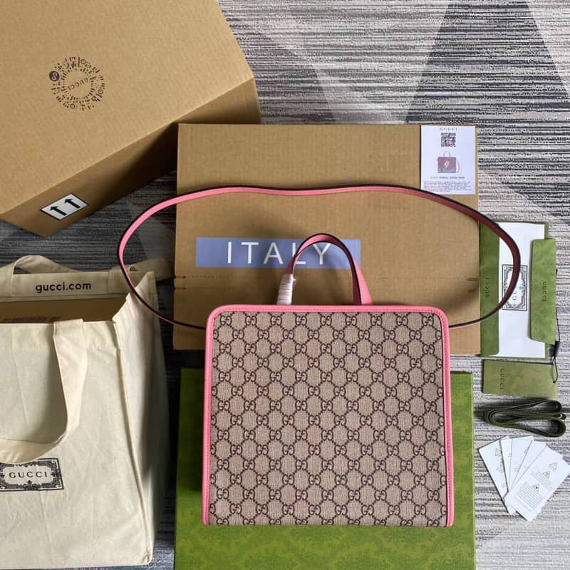 Gucci Supreme Canvas Children Yuko Higuchi Tote Replica Pink 630542 - DEEPREPS