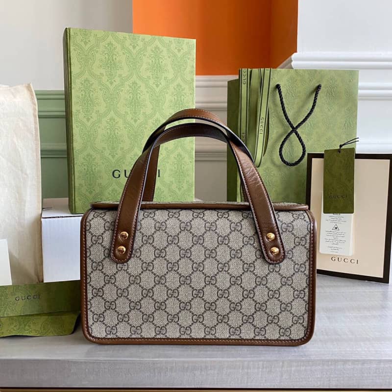 Gucci Horsebit 1955 Small Top Handle Replica Bag Brown 627323 - DEEPREPS