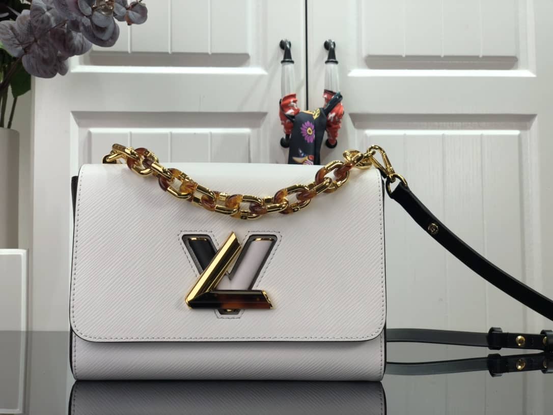 Louis Vuitton Monogram 2Way Leather Twist Replica Handbag White M58526 - DEEPREPS