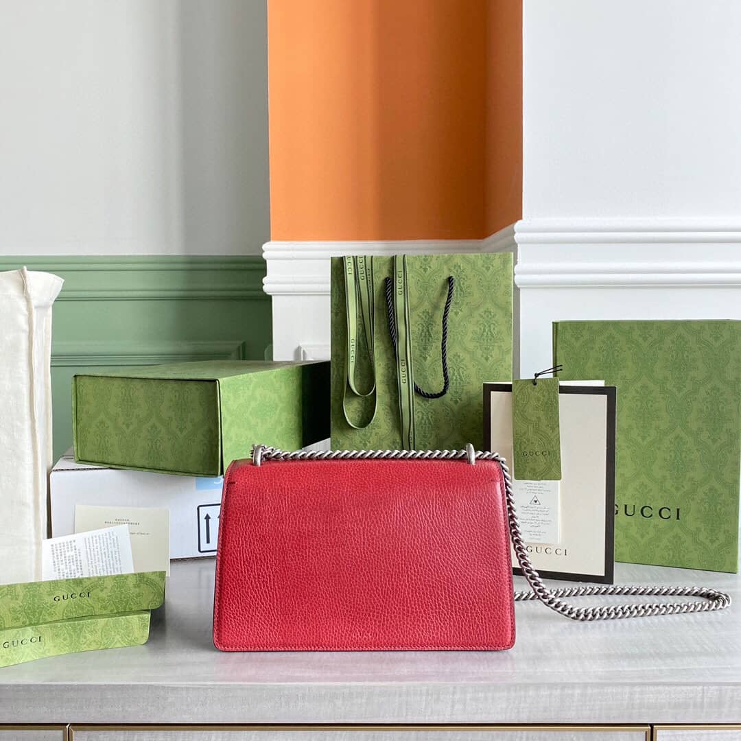 Gucci Dionysus Dupe GG Supreme Dionysus Chain Replica Shoulder Bag Red 400249 - DEEPREPS