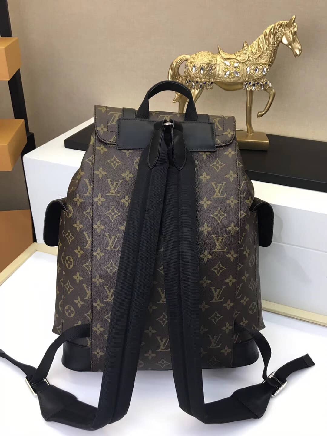 Louis Vuitton Christopher PM Monogram Macassar Canvas Leather Replica Backpack M43735 - DEEPREPS
