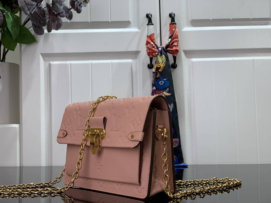 Louis Vuitton Vavin Chain Empreinte Leather Replica Bag Pink M63398 - DEEPREPS