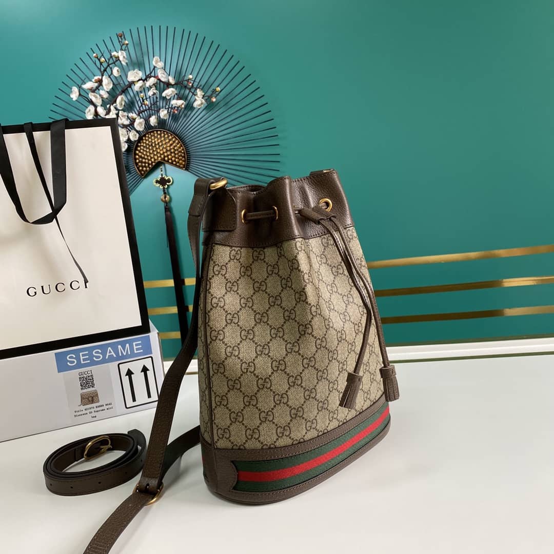 Gucci Ophidia GG Supreme Leather Bucket Bag Replica 540457 - DEEPREPS