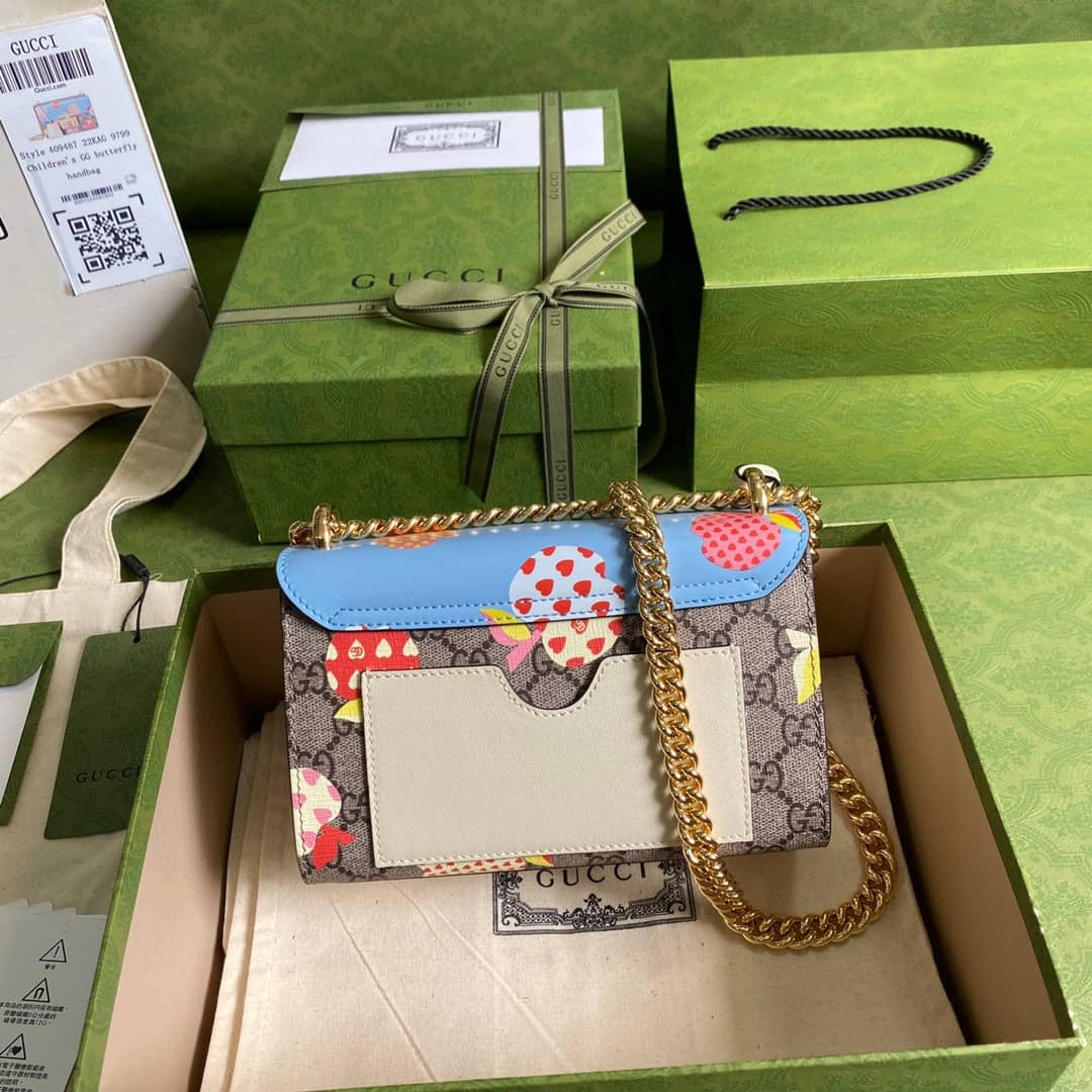 Gucci Padlock Small GG Chain Shoulder Bag Replica Blue 409487 - DEEPREPS